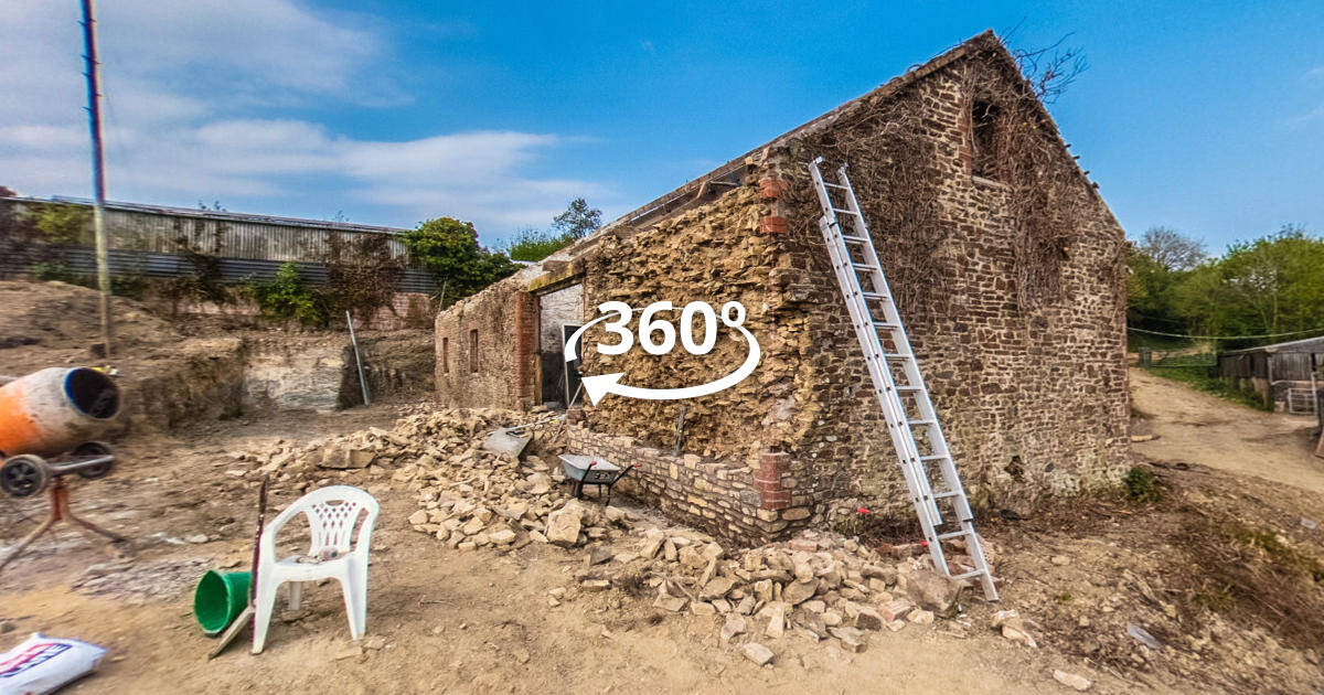 Barn construction house build time lapse virtual tour